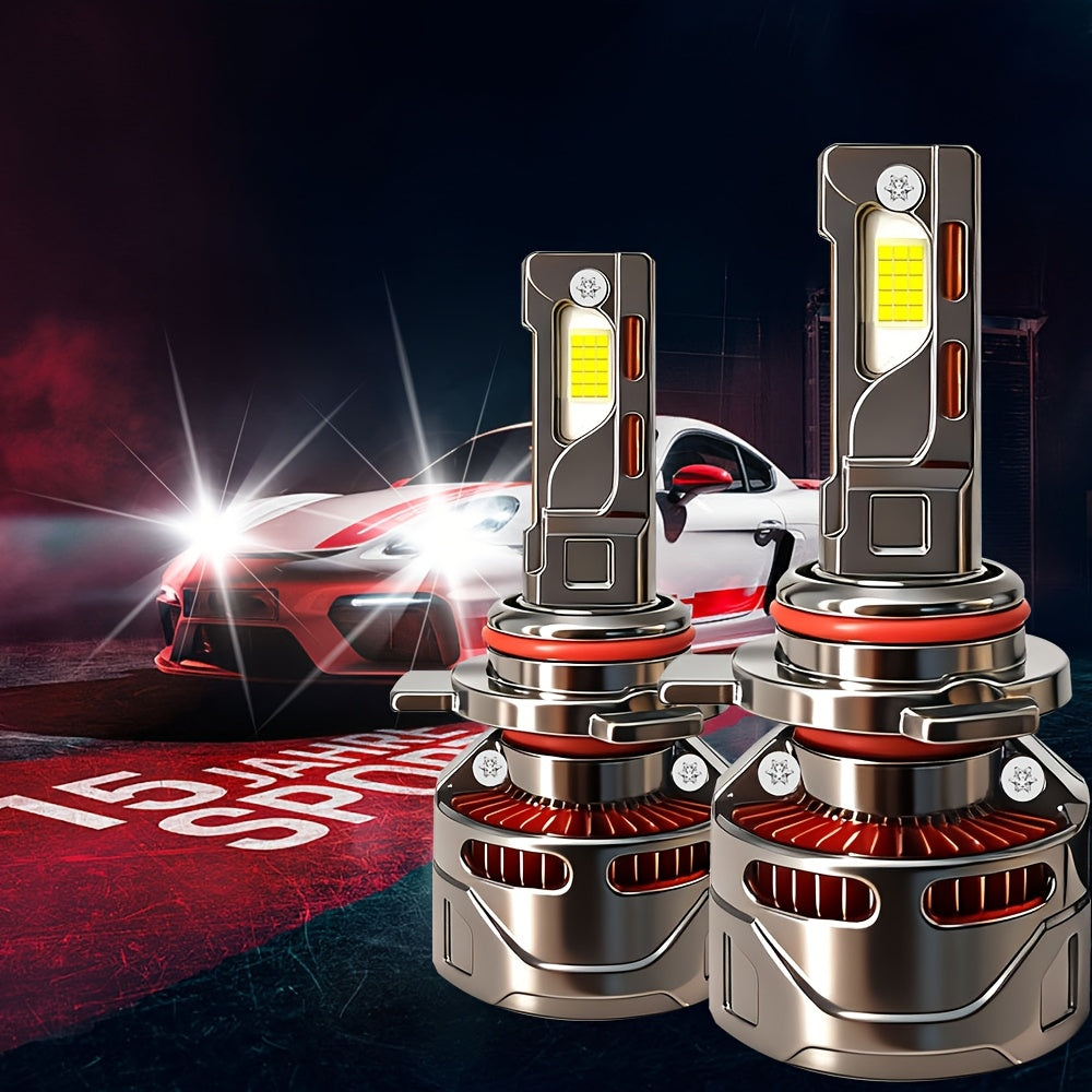 2-Pack H4 H7 9005 9006 H11 H1 H13 Headlight LED Car Headlights, 500% Super Bright, Canbus External Driver, 52500LM, Ultra-Long Life Fast Cooling Fan - B13, No Battery Included