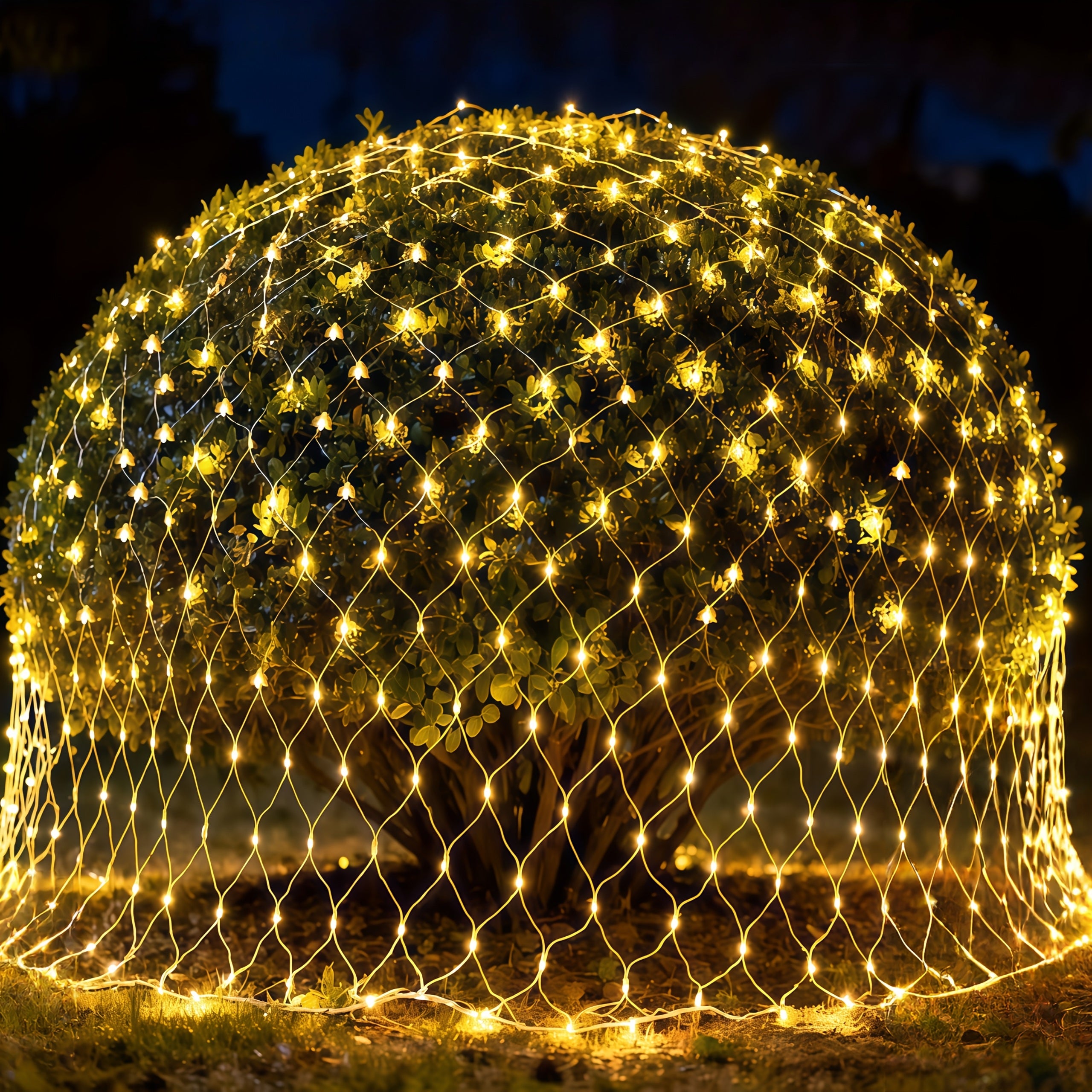 户外太阳能仙女灯串，101/198LED珠花园装饰网灯，3×2M/1.5×1.5M灯饰，12 种照明模式，适用于庭院、露营、阳台、假日、草丛、派对、婚礼装饰