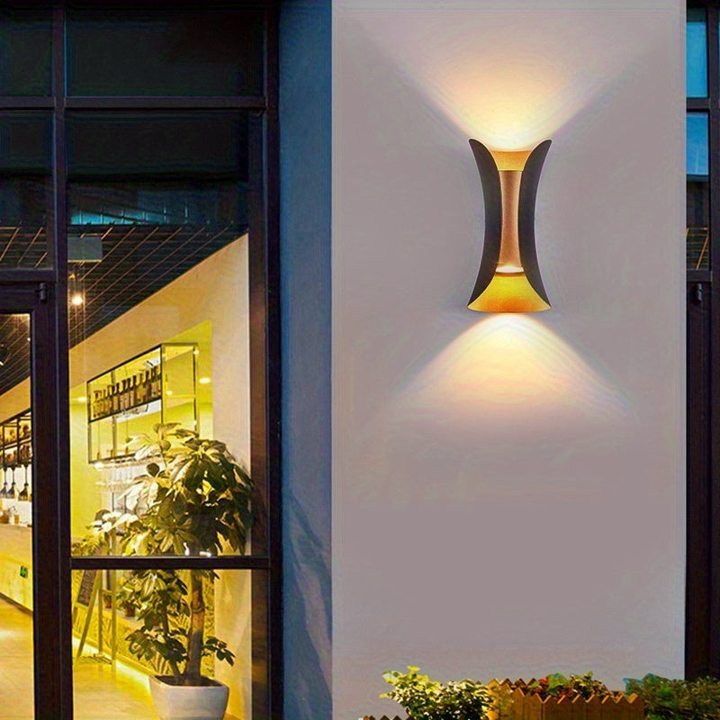 IP44 LED Outdoor Double-Head Wall Light, 3000K/6000K Warm White Light, Suitable for Hallway, Garden, Courtyard