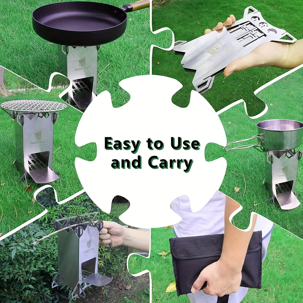 Outdoor Rocket Stove - Not Charged, Stainless Steel, Geertop, No Magnesium Rod/Flint