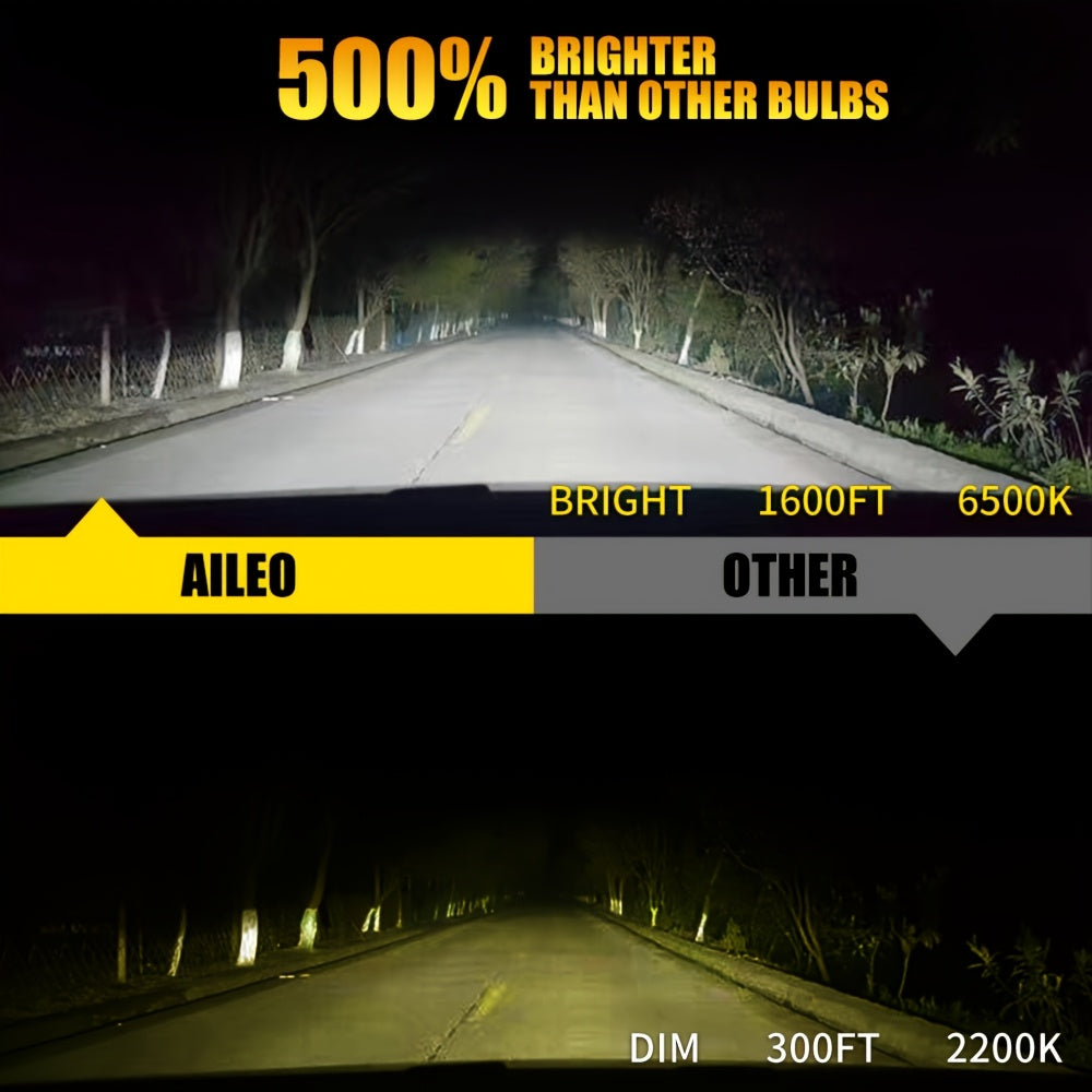 AILEO 2-Pack H11 LED Headlight Bulbs, Canbus Compatible, for H4, HB3, 9005, HB4, H9, H16JP and H8 Types, Provides 22000 Lumens and 100W Super Brightness, 6500K Color Temperature, for Car Turbo Headlights