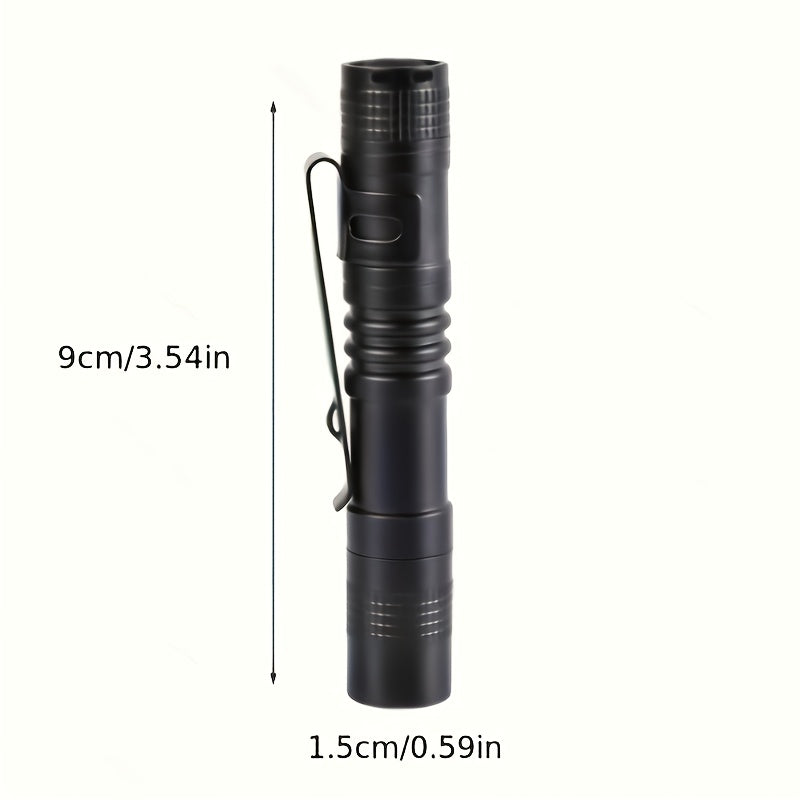 Compact Aluminum Alloy LED Flashlight Pen Style Design For Home & Outdoor Use Powered By AAA Batteries Battery Not Included
