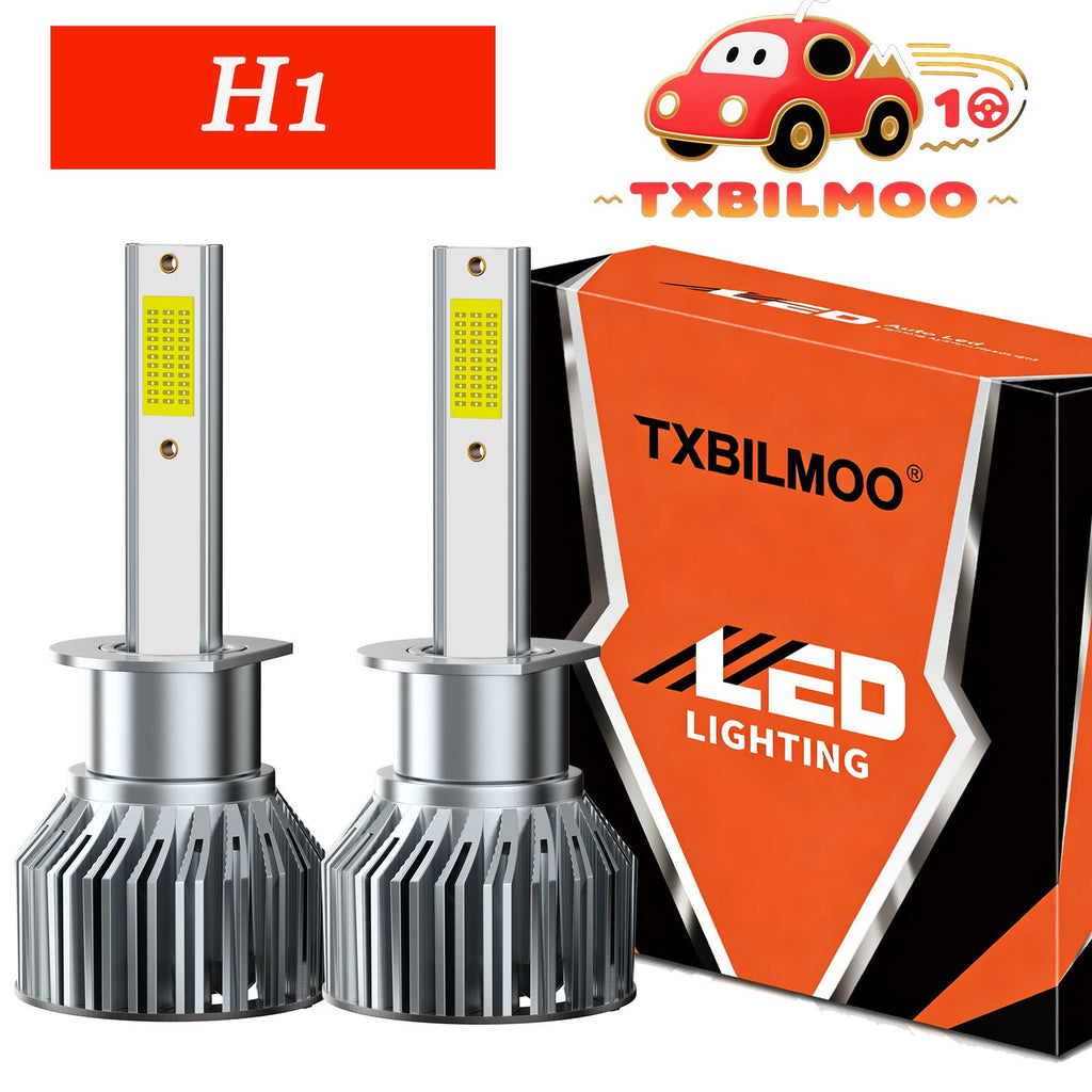 H1 TXBILMOO 2-Pack Combo LED Headlight Bulbs High/Low Beam Integrated High Brightness White Light 10000 Lumens