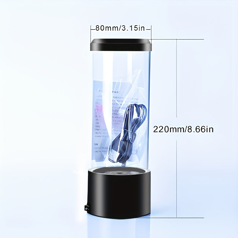 1件水母灯，水族馆海洋夜灯,多色变色氛围夜灯，用于客厅家庭卧室桌面装饰，节日礼物（USB/3 AAA电池供电，不包括AAA电池）