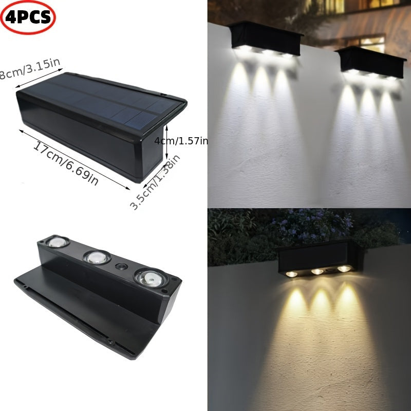Outdoor Wall Light Solar Charging Landscape Light Wall Washer Light Villa Garden Community Wall Hanging Lamp Decorative Beautiful Light, Suitable for Villa, Courtyard Wall, White Light and Warm Light Freely Adjustable