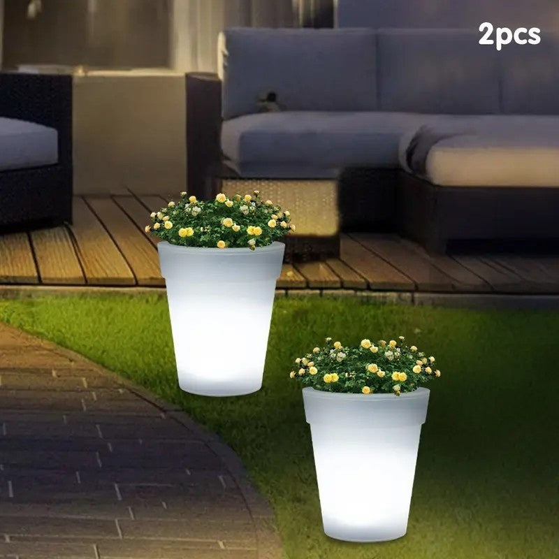 2/4 Sets Solar 4LED Flower Pot Light - Multifunctional Indoor and Outdoor Decoration, IP44 Waterproof, Suitable for Table, Bedroom, Living Room and Garden - Ideal Halloween Christmas Gift