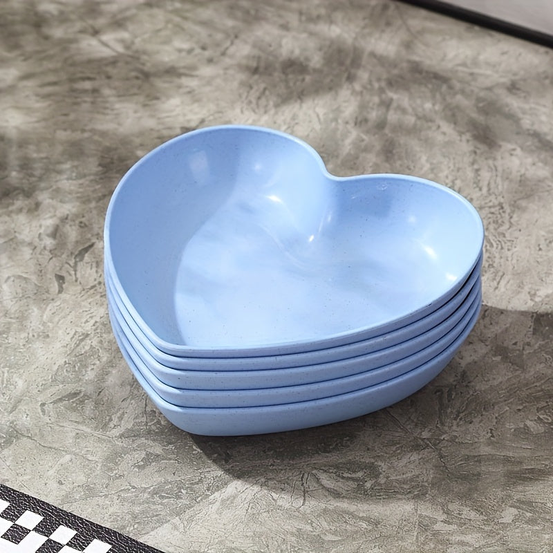 5 or 10 Pieces, Plastic Heart-Shaped Dinner Plate, Fruit Plate, Dessert Plate, Cake Plate, Snack Plate, Pickle Plate – Kitchenware, Kitchen Supplies