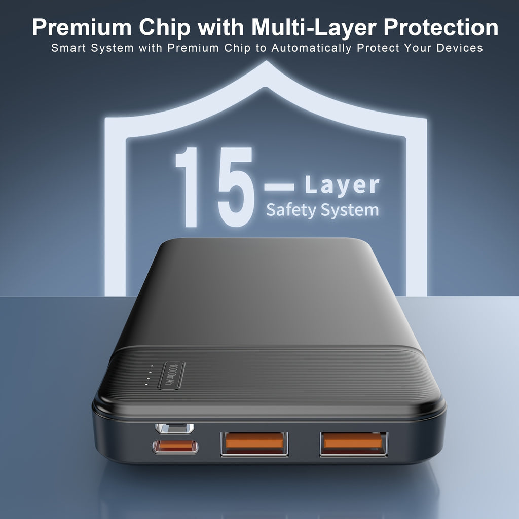 PD22.5W Fast Charging Power Bank 10000mAh, Ultra-thin And Compact, Compatible with iPhone/Samsung/Huawei/heating Clothes, Christmas Hot Selling