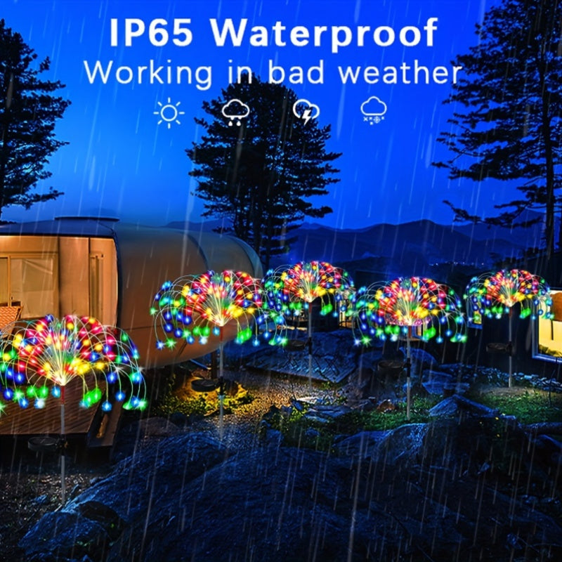 520 LED Solar Garden Light Solar Firework Light, 8 Modes Lighting Solar Light Outdoor Smart Light with Smart Sensor Switch, Perfect for Garden Courtyard, Walkway, Pathway, Party, Wedding Decoration, Optional 420/280/90 LEDs