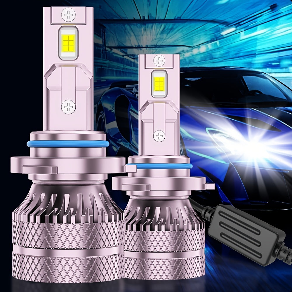 2 LED Headlight Bulbs, 26400LM High Brightness, 6500K Cool White Light, 360° Beam Angle, Plug-and-Play, with External Driver, Compatible with H11/H8/H9, 9005/HB3, 9006/HB4, 9145, Car Lighting Upgrade