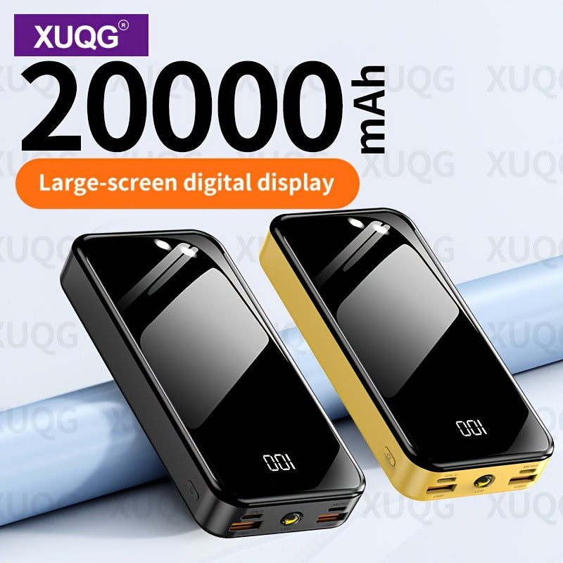 20000mAh Power Bank with LED Power Display, Built-in LED Light, Dual Input/Output, Compact and Portable Mobile Charger