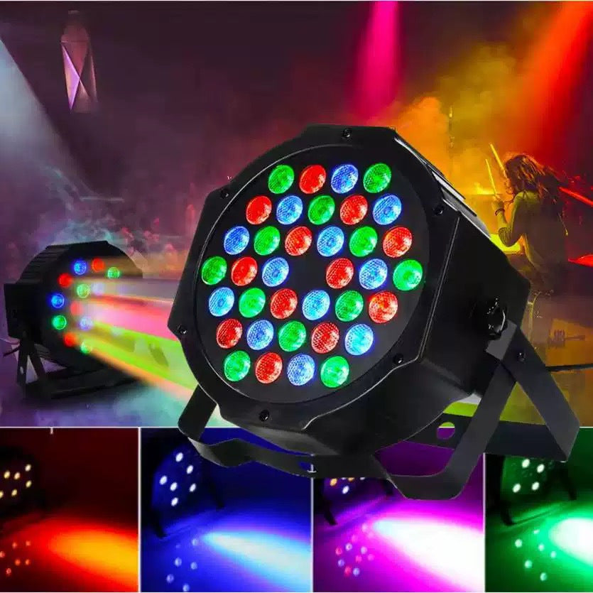 1 stage spotlight, Par light, 36 LEDs, RGB LED Par light party light, LED stage light, sound-activated color-changing Par light, DJ Par light for events, weddings, dance parties, wedding performances