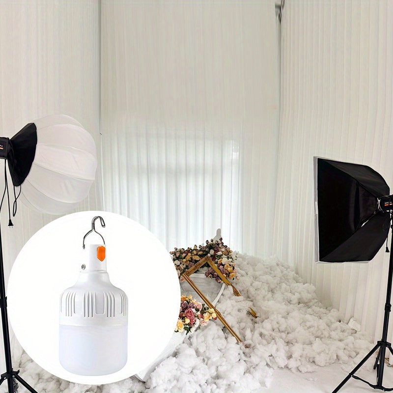 2-pack rechargeable USB LED bulb, with hook emergency white light bulb, 3 lighting modes, suitable for photography props, photography, photo shooting and scene decoration, suitable for studio lighting shooting decorative prop light