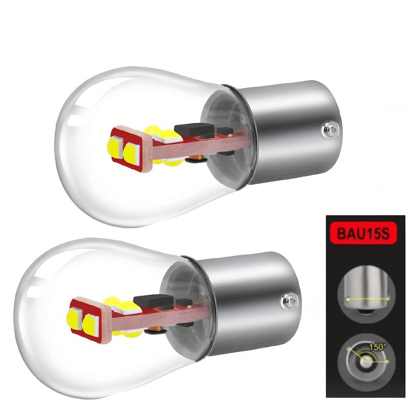 Vehicle LED Headlight Set (2 Pieces), Includes Turn Signal Lights, Brake Lights and Various Bulb Types such as 1156, 1157, BA15S, BAU15S, BA15D and BAY15D. These P21/5W LED High Beams are Compatible with Cars and Trucks