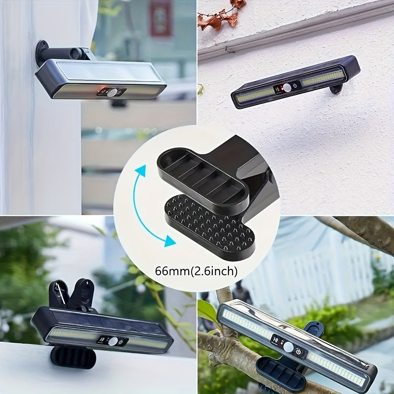 1/2 Pack Solar LED Outdoor Light, Solar Security Wall Light with Motion Sensor, Suitable for Commercial Street and Area Lighting, Solar Street Light Can Be Clip-On or Wall-Mounted, Perfect for Garage, Courtyard, Garden, Campsite Use