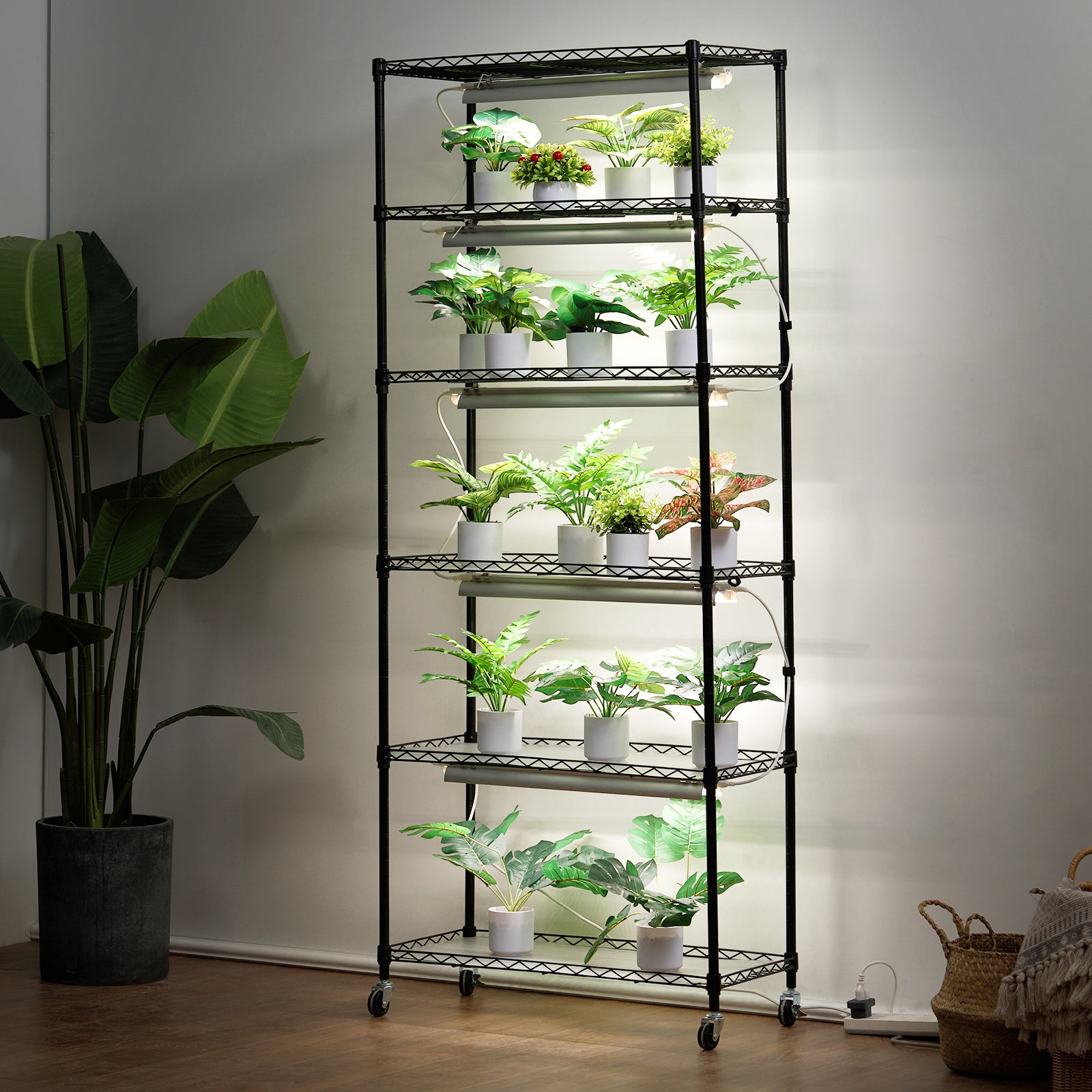 VEVOR DIY Plant Stand with Grow Light, 6-Tier, 192W, 70.9" H, Full Spectrum LED Plant Growing Shelf
