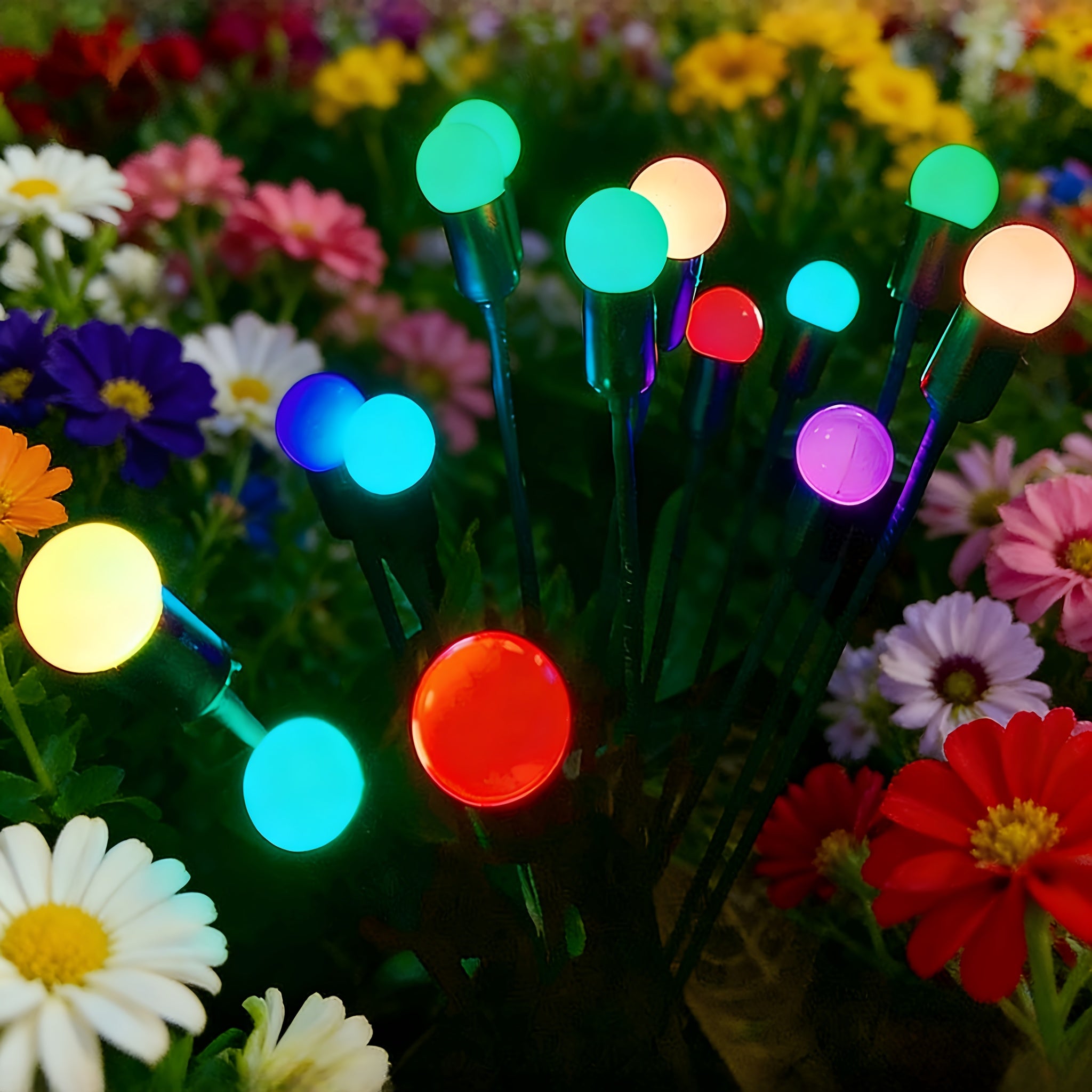 2 Pack Solar Firefly Light, Garden Atmosphere Ground Insert Light, Perfect for Garden, Lawn, Courtyard, Wedding, Valentine’s Day, Mother‘s Day, Outdoor Decoration