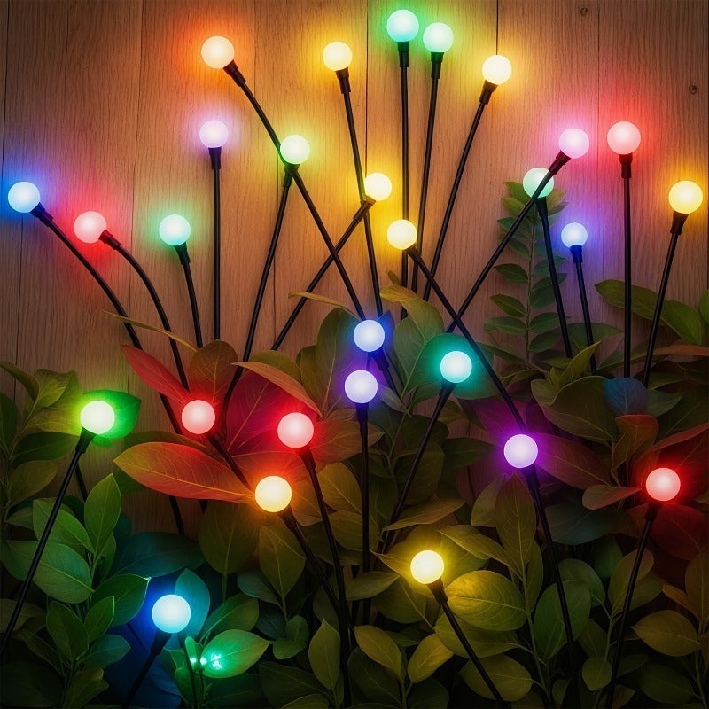 Outdoor Solar Courtyard Light, 6/8/10 LED Firefly Solar Courtyard Light, Waterproof Outdoor Decorative LED Light, Perfect for Outdoor Garden Paths and Lawn Decoration, Suitable for Halloween, Christmas, New Year and Ramadan Decoration