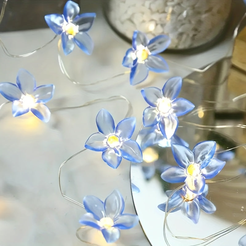LED銅線百合串燈，適用於室內裝飾（不含電池）