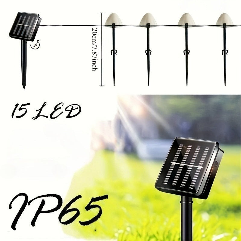 Outdoor Solar Mushroom Light Garden Decoration, Mushroom Shape, 8 LED Lighting Options, Plastic Material, Space Theme, Rechargeable Nickel Battery, No Remote Control - Warm White Light, 2026 New Mushroom Light