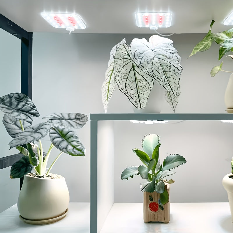 USB 5V 2A Full Spectrum Plant Grow Light, Dimmable with Optical Lens 65% Brightness Boost, 6/12/16H Timer, Sunlike Under Cabinet Grow Lamp for Indoor Plants (Adapter Not Included)