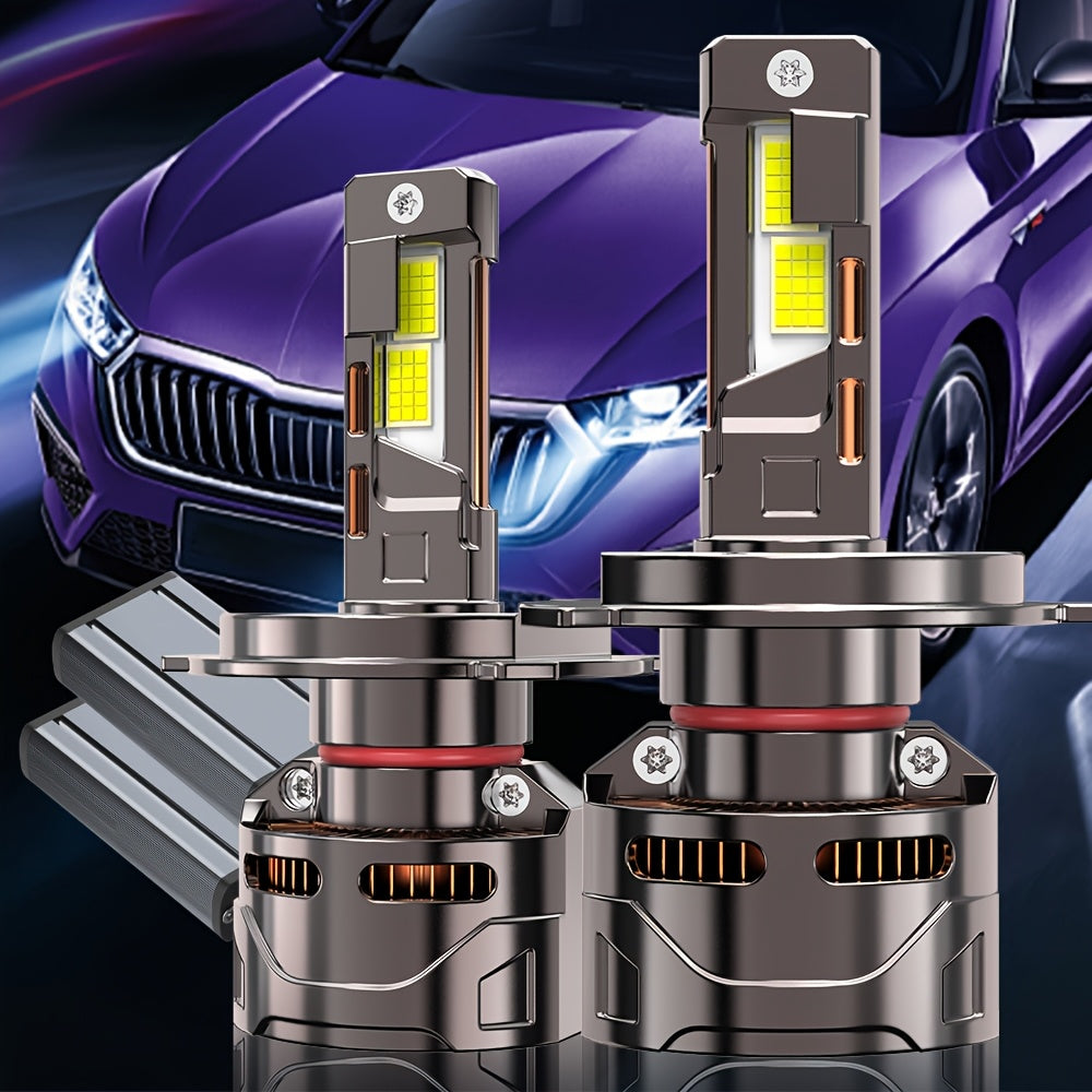 2 Super Bright LED Car Headlight Bulbs, 59400 Lumens, 330W High Power, 12V/24V, Compatible with H1 H4/9003/HB2 H7/H18 H16/H11/H9/H8 9005 9006/HB4 9012/HIR2-O127 Sockets. High/Low Beam Integrated