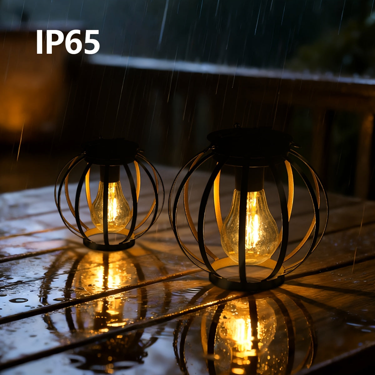 HOTU 2-Pack Outdoor Hanging Light - IP65 Metal Solar Wall Light, Modern Pumpkin Shape / Lampshade Design, Suitable for Outdoor Lighting in Garden, Patio, Porch