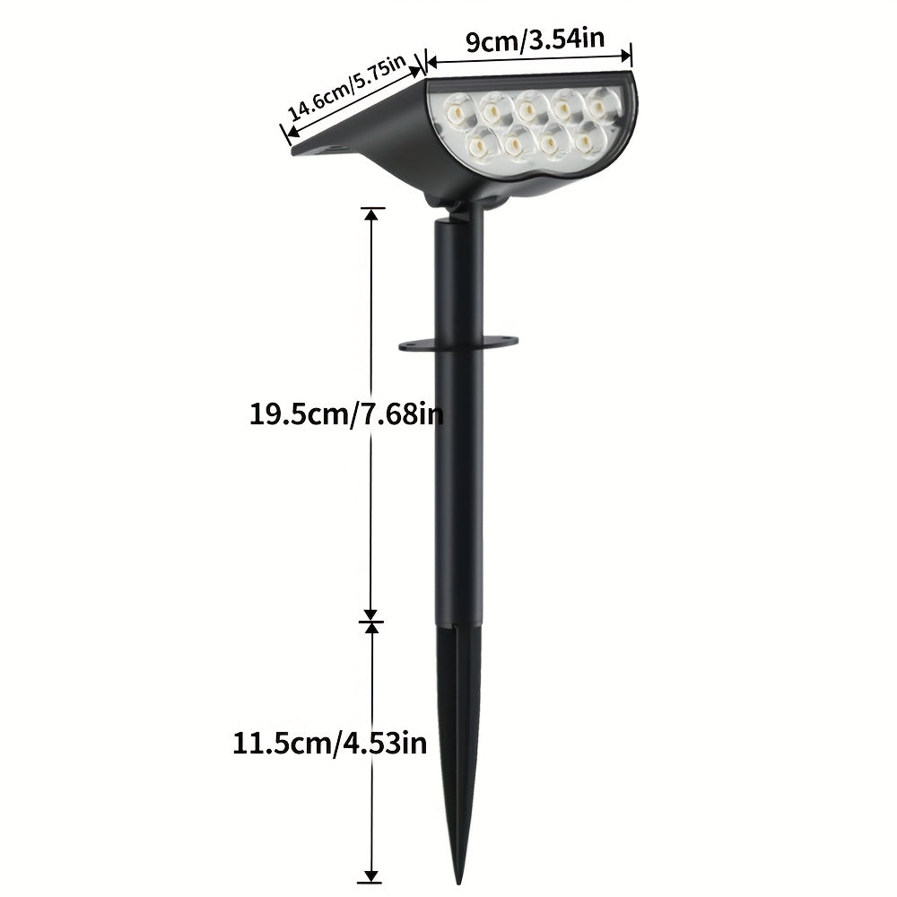 1-pack outdoor solar spotlight 9 LEDs landscape decoration courtyard lawn lamp solar tree light, 5 lighting modes without remote control