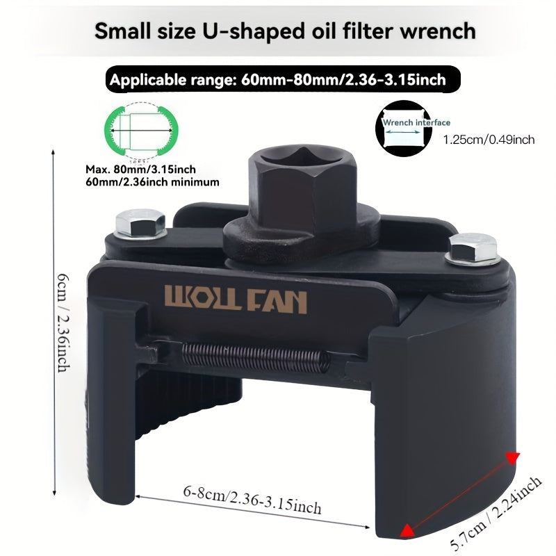 Oil Filter Wrench German-Style U-Type Multi-Function Oil Filter Wrench, Universal Two-Jaw Reversible Adjustable New Model Wrench
