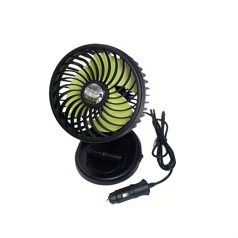 1PC Single Head Car Fan, 12V Mini Bus Compatible, Powerful Quiet Dual Head Car Cigarette Lighter Plug Fan, Vehicle Cooling Fan, Ideal Car Accessory for Birthday Christmas Halloween Wedding Party Supplies