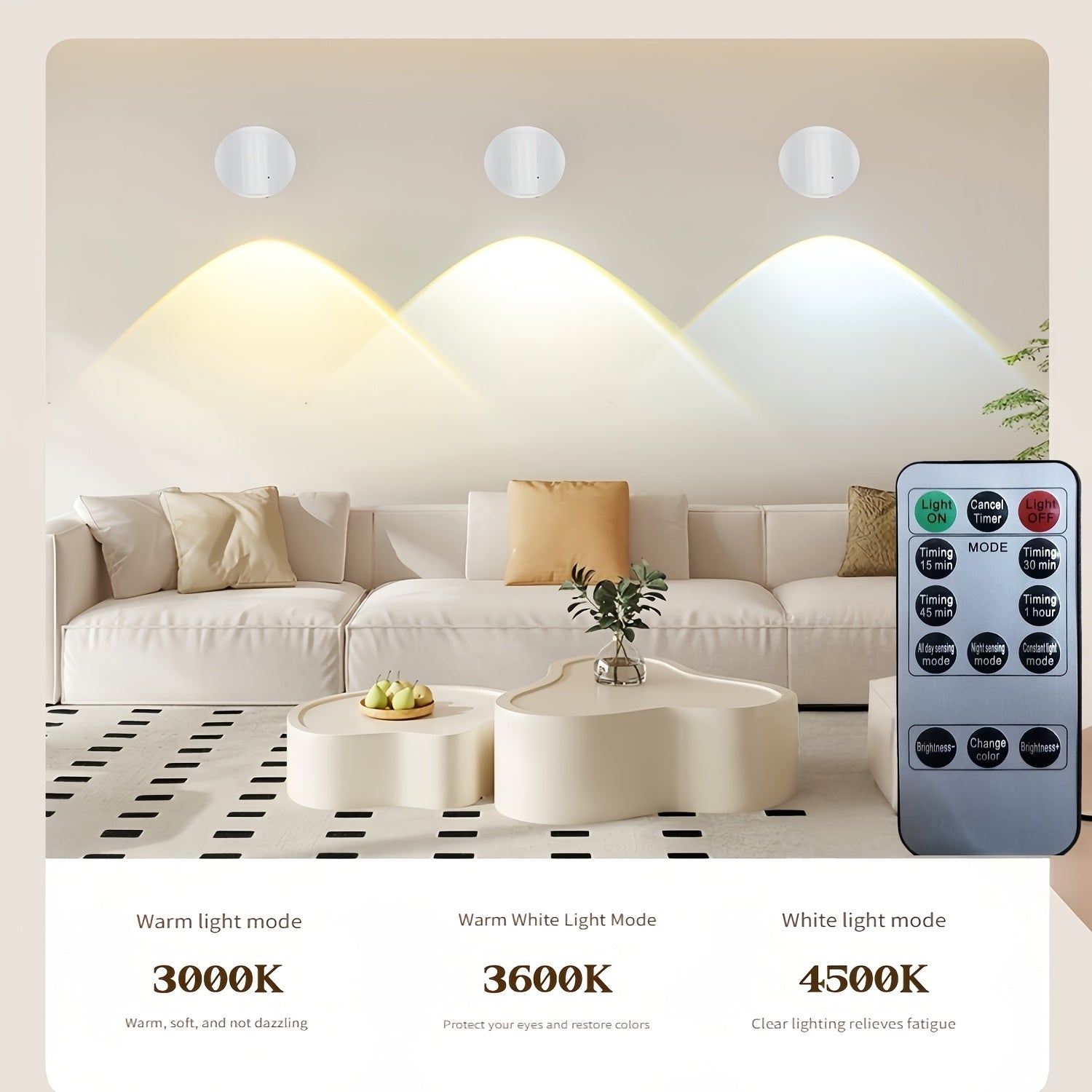 4-Pack Indoor LED Spotlight, Rechargeable Built-in Battery, Infrared Remote Control & Timer Function, 3 Color Temperature Wall Lamp, Mini Art Decor Light, Perfect for Plants, Artworks and Paintings
