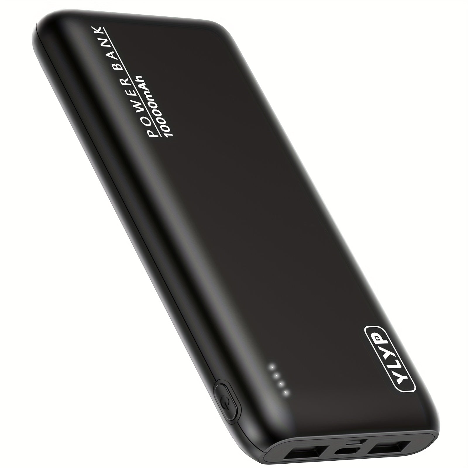 YLYP 1pc Ultra Slim 10000Mah Portable Charger Power Bank, Featuring an LED Light Display, Designed for Travel/Outdoor Emergency Backup, Dual USB Output, Type-C/Micro Input Interface