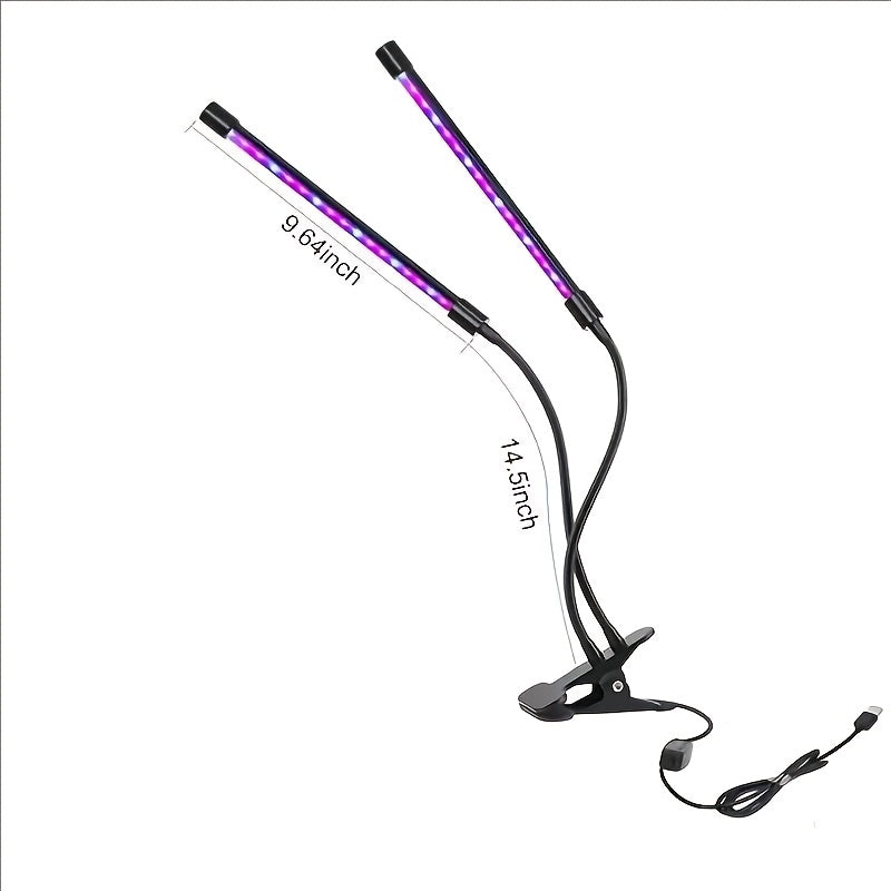 LED Plant Grow Light, 2/3/4-Head Full Spectrum Clip-On Grow Light Strip, Blue Red Dual Color LED Beads, for Indoor Plants, 5 Brightness Levels, 3/9/12H Auto Timer