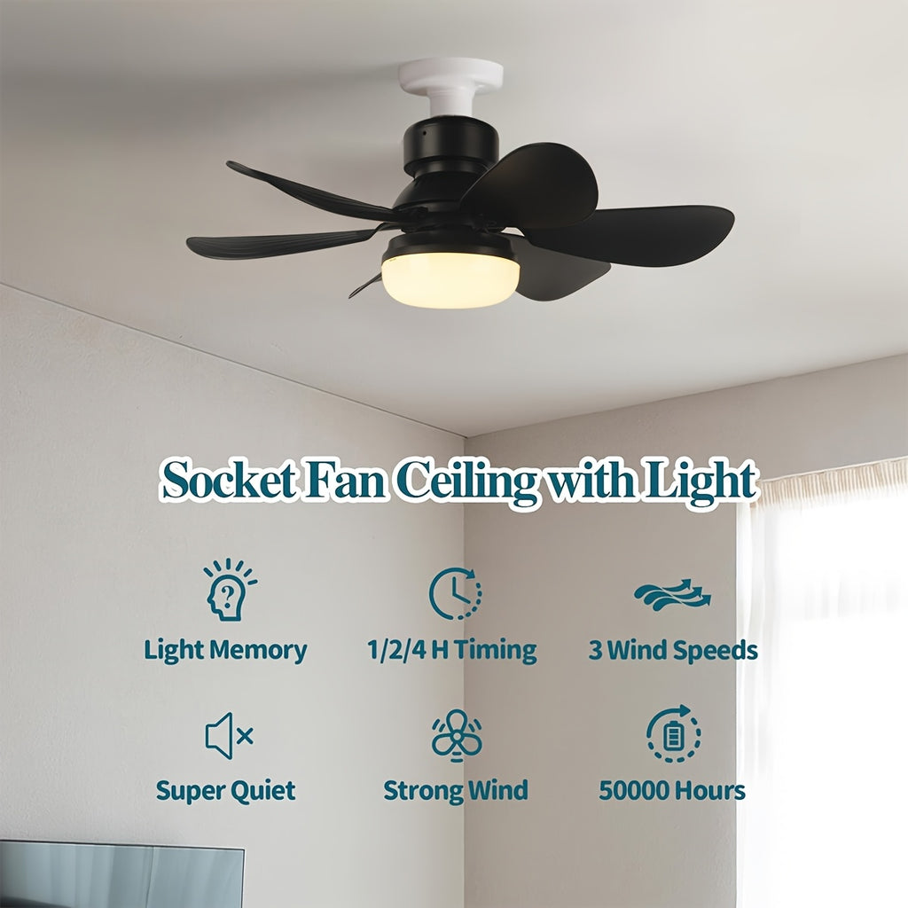 XBATE Smart Ceiling Fan Light, Smart Display & Remote Control, Hardwired 6-Blade Low Profile Fan, 3-Speed Quiet Motor, 3 Color Dimmable LED Light, E27/E26 Base Flush Mount for Bedroom Kitchen Study