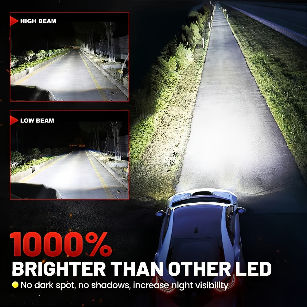 2-Pack H7 LED CANBUS Headlights 1:1 Mini Size with Cooling Fan Car Front Headlights 48000 Lumens Super Bright Wireless Turbo Fog Light Bulbs 6000K Car Light 12V