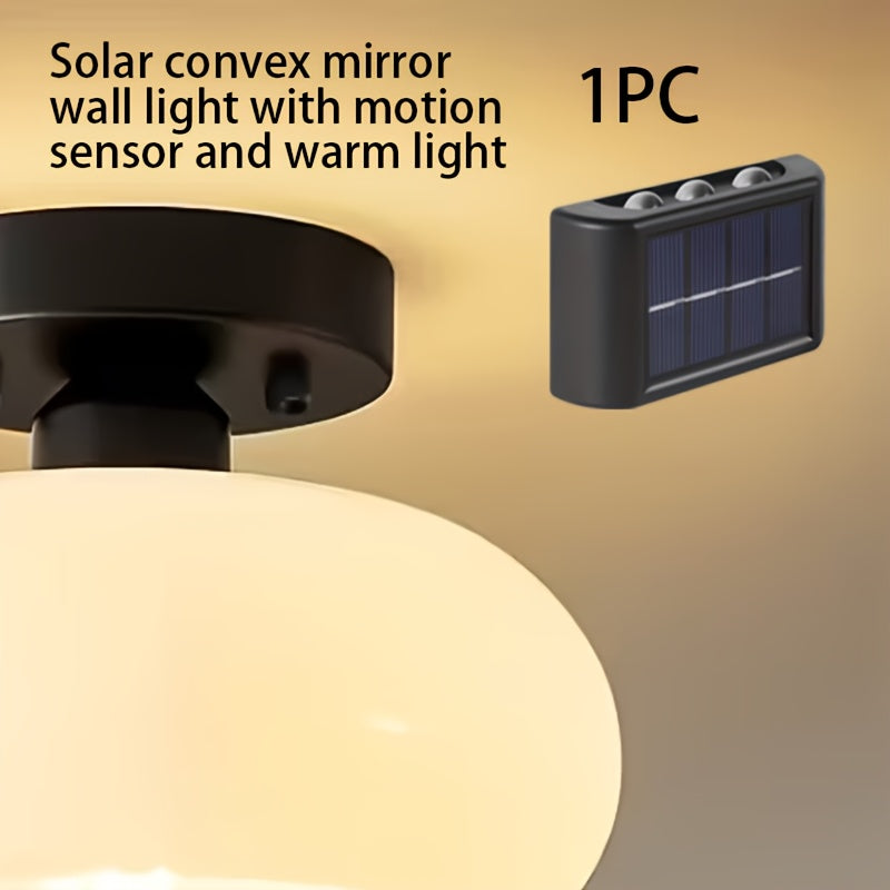 6 LED Beads / Solar Exterior Wall Light / Solar Wall Light / Outdoor Anti-Glare Lighting Solar Outdoor Light, Solar Outdoor Wall Washer Light, Double-Head Wall Light, Energy Saving, Solar Charging, Semi-Flush Mount Installation