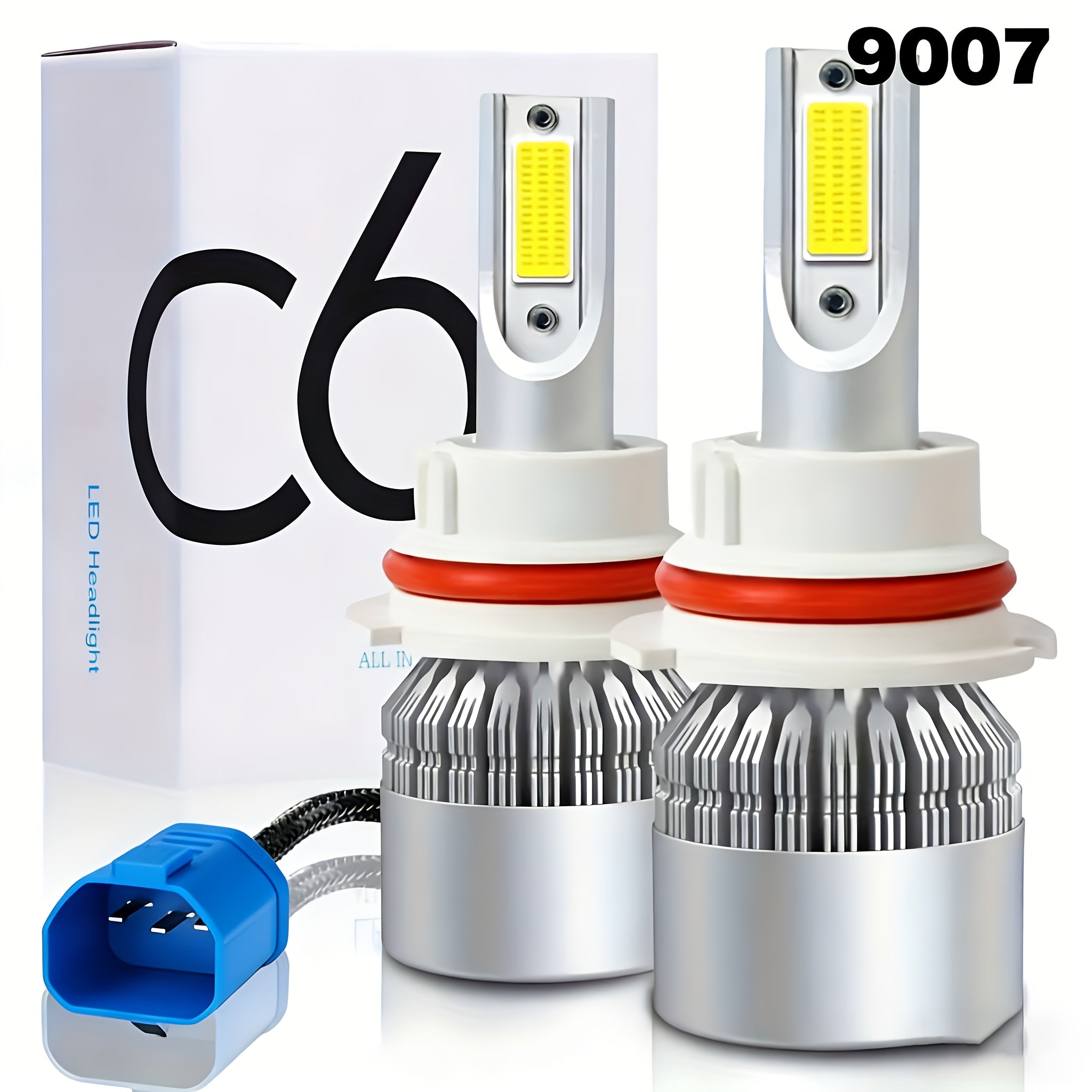 2-Pack LED Car Headlight C6 Bulbs H7 H4 H8 H9 H11 9005 9006 LED Light 6000K Car Light 12V Car Headlight Conversion Kit, Fits Multiple Car Models, High Quality Replacement Bulbs, Car Bulbs, No Battery Included