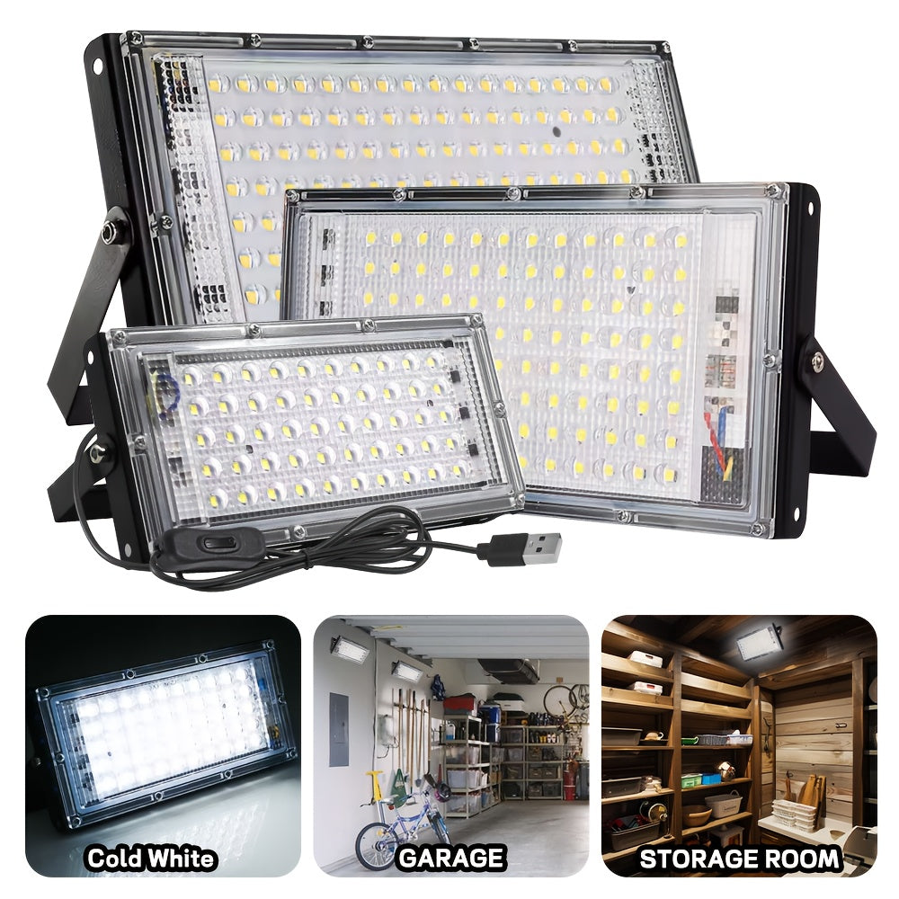 5V USB LED Light with 50/96/144 LED Beads, 6000K Pure White Light, USB Plug Easy Connection, 59.06 Inch Power Cord with On/Off Switch, Ideal for Garage Warehouse Indoor Construction Site Lighting