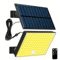 1P/2Pcs 400LED Outdoor Solar Wall Light with Motion Sensor Lighting, LED Cool White Solar Flood Light, High Brightness Solar Street Light, Larger Solar Panel, Easy Installation, Super Bright, Automatic ON/OFF, for Porch, Yard, Garage, Fence