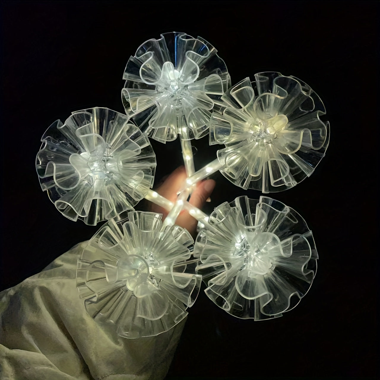Solar Transparent Tube Five-in-One Hydrangea Ground Stake Light