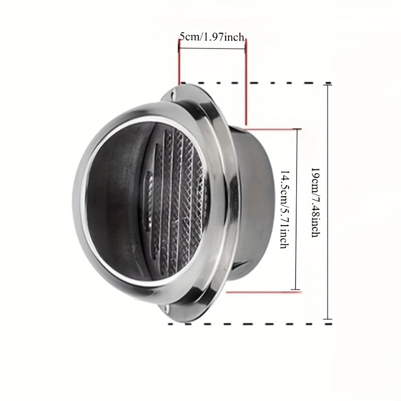 1 Piece 201 Stainless Steel Chimney Cowl, Exterior Wall Windproof Cover for Air Outlet, Kitchen Range Hood Rain Cover, Exhaust Vent Mesh Cover