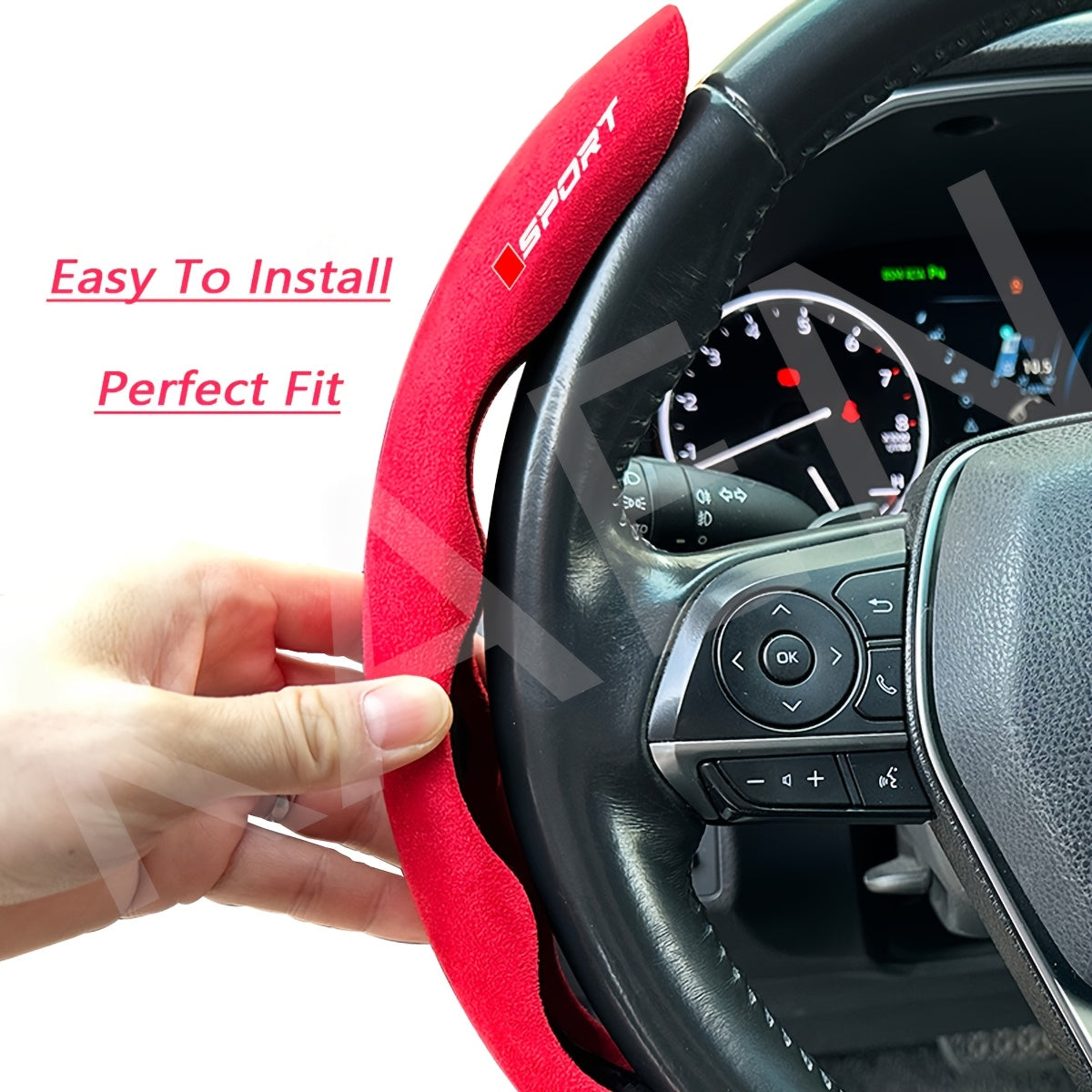 1 Pair Standard Size Segmented Car Steering Wheel Cover – Anti-Slip, Safe, Soft, Breathable, Durable, Comfortable Grip, Fits Mitsubishi, Jeep, MG, Toyota, Honda, Mazda