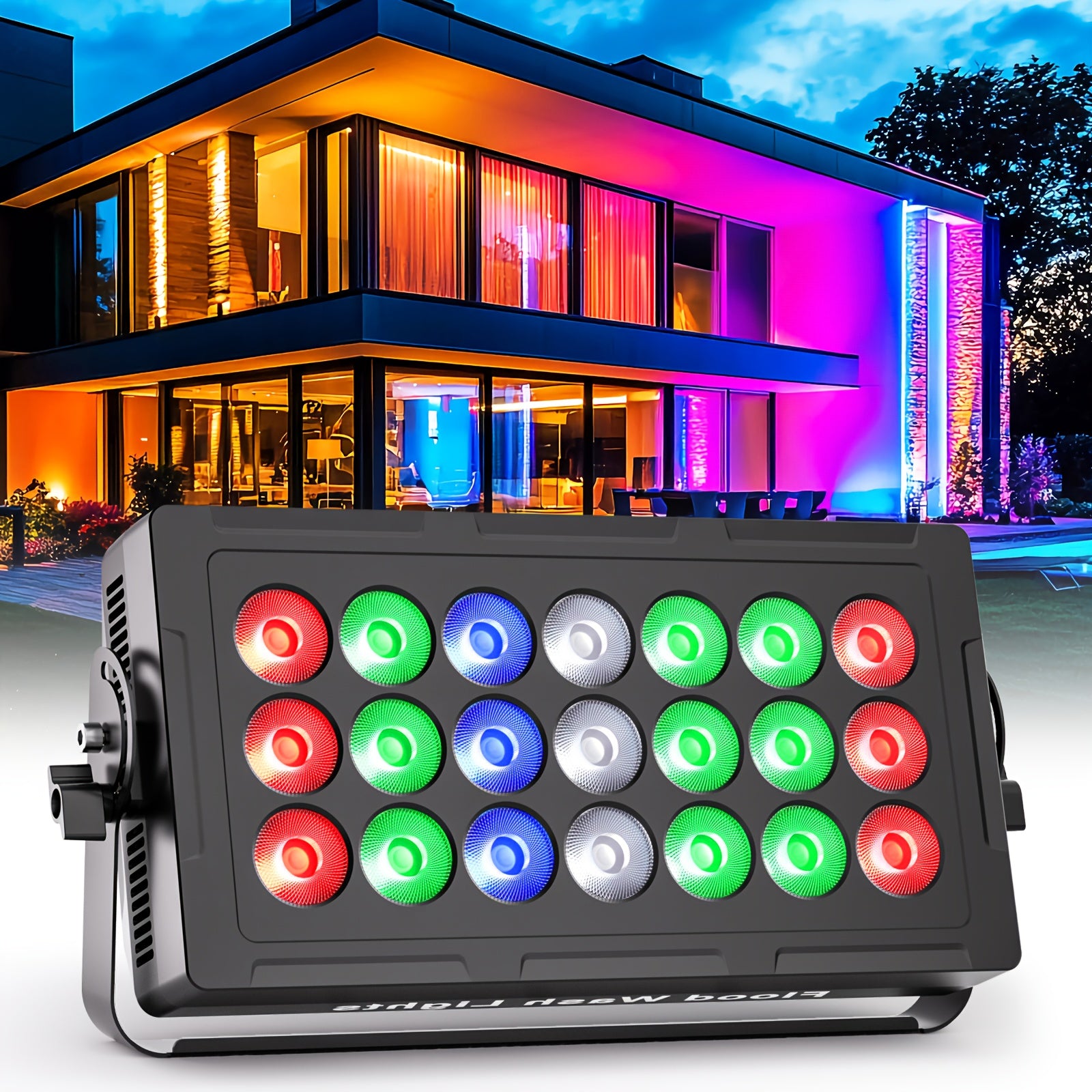 Stage Flood Light 21x15W LED RGBW Wall Washer Light DJ Party Light, DMX Control Sound-Active Stage Light Bar, Suitable for Weddings, Disco Parties, Party Lighting, Stage Effects, Dynamic Lighting, Durable Structure, Long-Lasting Bulbs