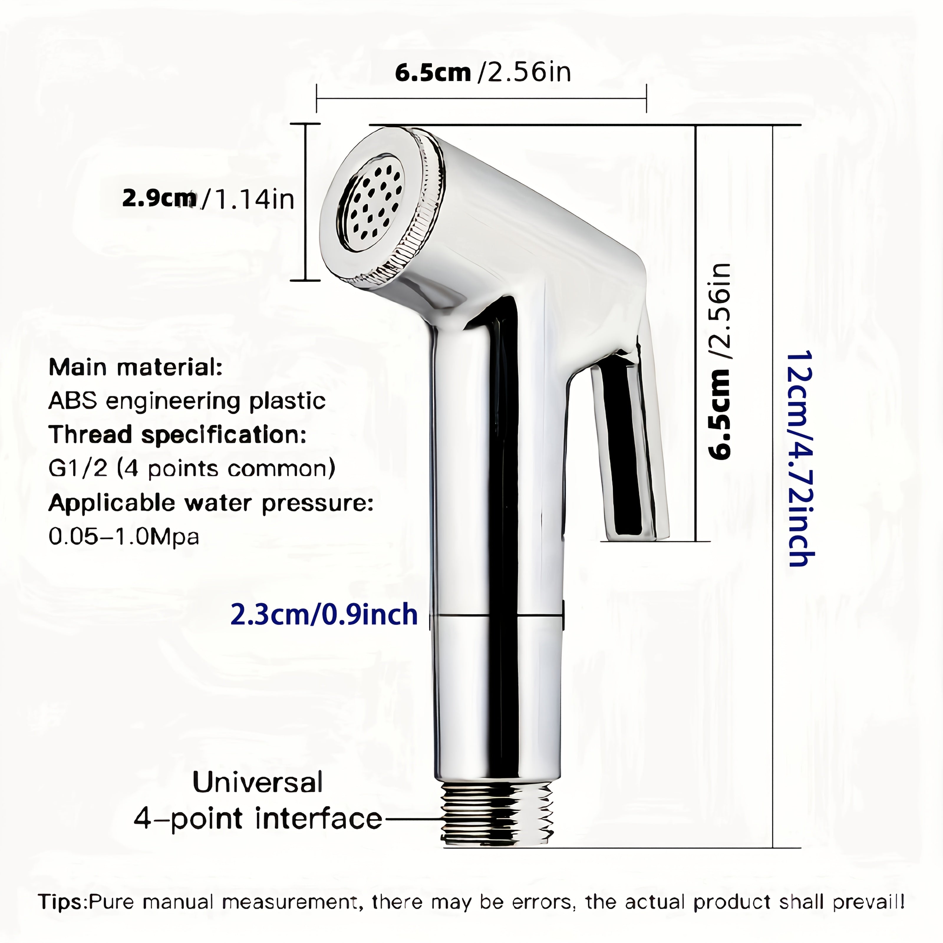 1 Easy-to-Install Handheld Bidet Sprayer for Bathroom - Durable ABS Material, Multi-Functional Shower Head & Faucet Adapter, Universal Fit, Non-Potable Water Safe