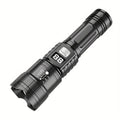 P900 LED Tactical Flashlight IP44, High Brightness Zoom Flashlight 800mAh Rechargeable Battery USB Charging Adjustable Beam Camping Outdoor Emergency Outdoor Gear Durable Structure