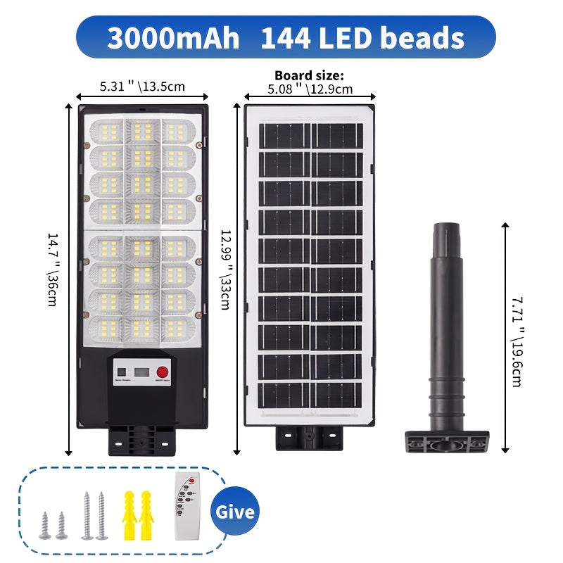 2/1 Pack 3D Curved Integrated Solar Street Light with Sensor, Solar Street Light with Remote Control, Perfect for Parking Lots, Courtyards, Gardens, Villas, Outdoor Solar Light