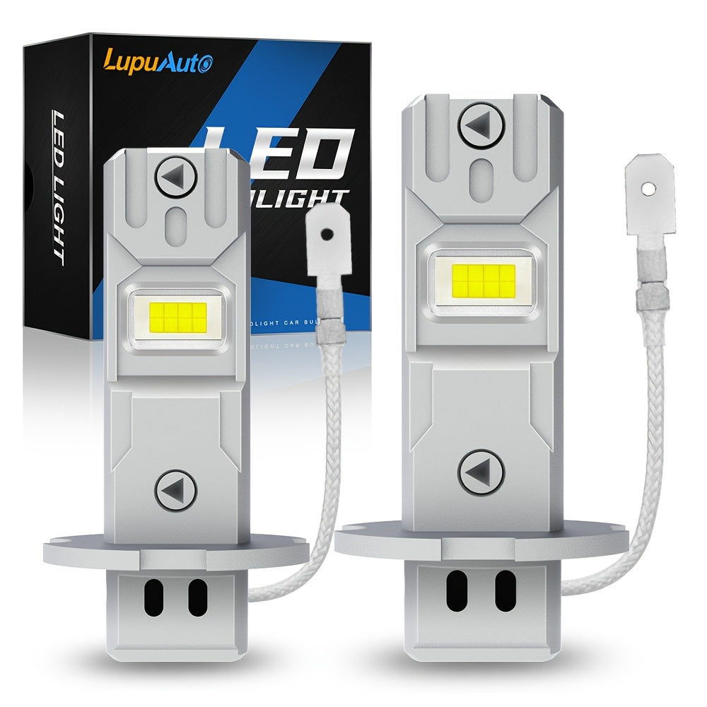 2025 Newest Ultra H3 LED Bulbs, Super Bright H3 1:1 Mini Size, Ultra-Stable Power 18000LM 6500K Fanless H3 LED Bulbs, Plug-and-Play, No Adapter Needed, Non-Polarity, 2-Pack