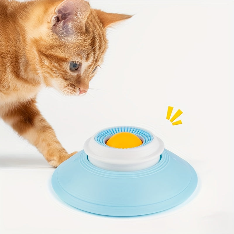 2只装 宠物清洁舌苔舔食玩具球 - 猫狗缓食喂食器防打翻自嗨解闷玩具 - 旋转缓食舔䟗盘（适用液体食物）