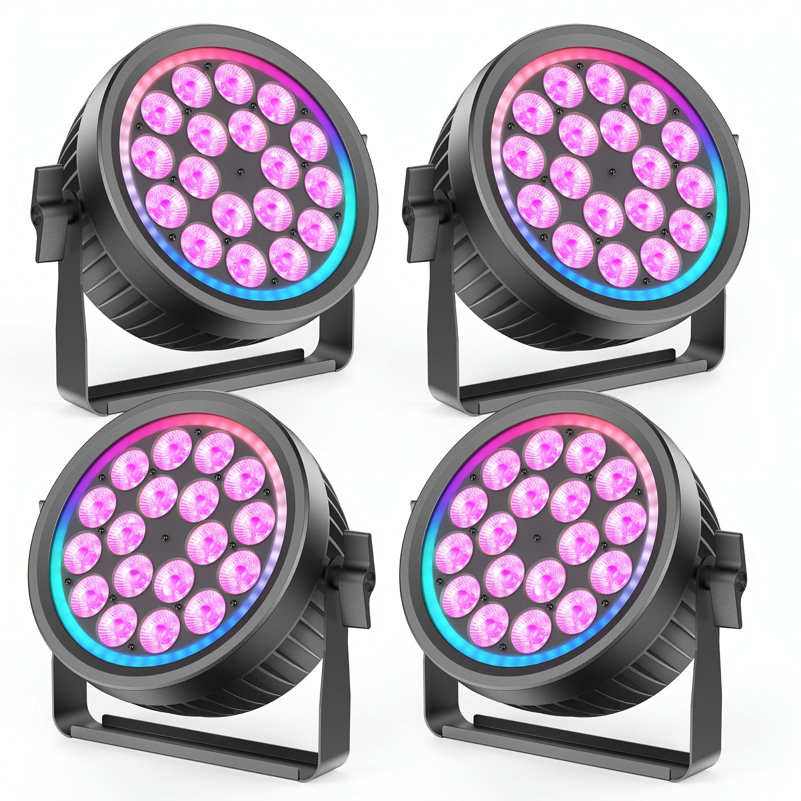 200W aluminum fanless silent stage light | 4-in-1 RGBW LED Par light with dynamic iris, DMX512/auto/sound activation Par cover, suitable for events, weddings, bars, parties, stages, Christmas LED lights
