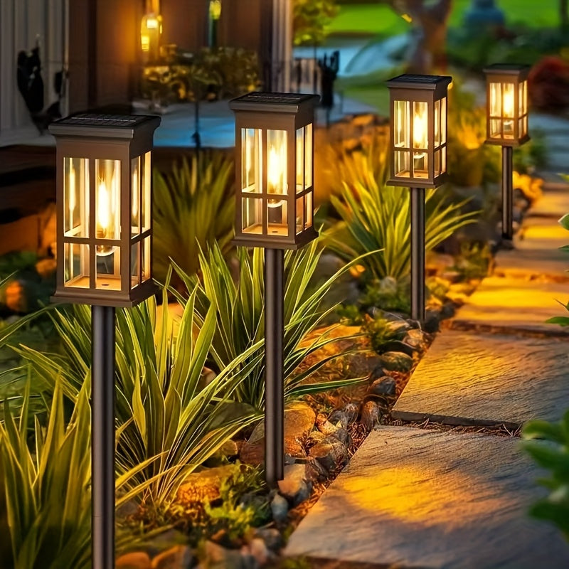 Solar LED Lawn Light - Warm Light, High-Quality Outdoor Garden Lighting, Suitable for Villa, Garden, Patio and Walkway - Available in 4/6/8-Pack, Easy to Install, Solar Garden Light IP54